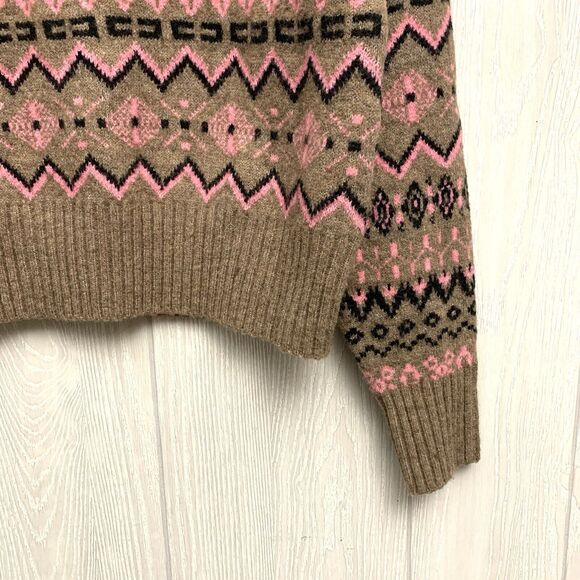 Vero Moda Brown Pink Zip Pullover Zip Sweater Small NWT - Picture 5 of 9